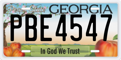 GA license plate PBE4547
