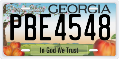 GA license plate PBE4548