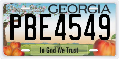 GA license plate PBE4549