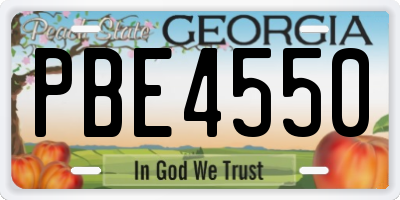 GA license plate PBE4550