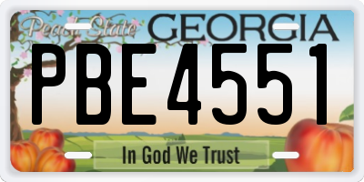 GA license plate PBE4551