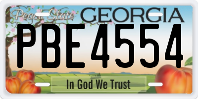 GA license plate PBE4554