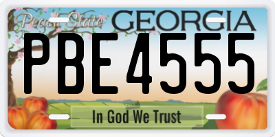 GA license plate PBE4555