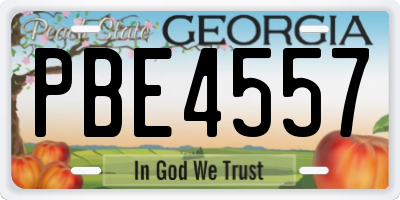 GA license plate PBE4557