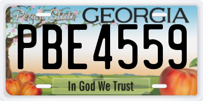 GA license plate PBE4559