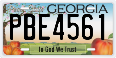 GA license plate PBE4561
