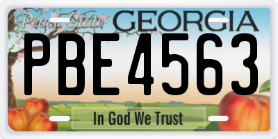 GA license plate PBE4563