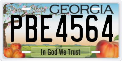 GA license plate PBE4564