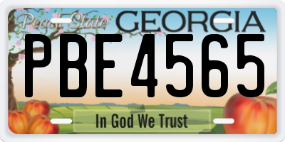 GA license plate PBE4565