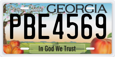 GA license plate PBE4569