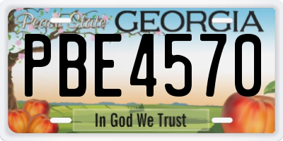 GA license plate PBE4570