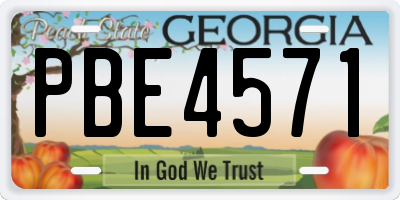 GA license plate PBE4571