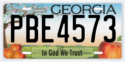 GA license plate PBE4573