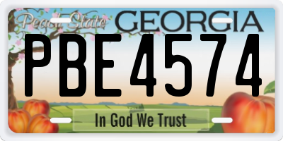 GA license plate PBE4574