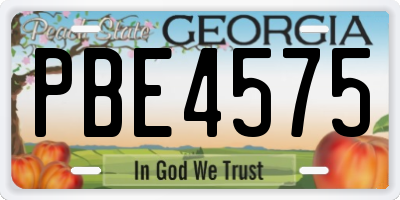 GA license plate PBE4575