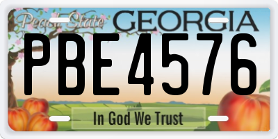 GA license plate PBE4576