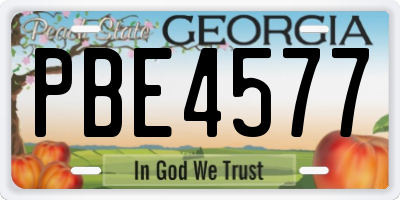 GA license plate PBE4577