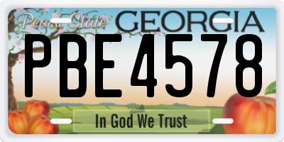 GA license plate PBE4578