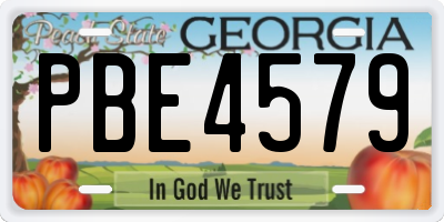 GA license plate PBE4579