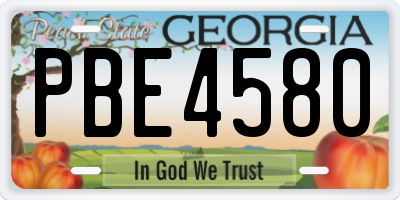 GA license plate PBE4580