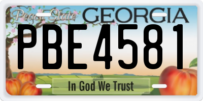 GA license plate PBE4581