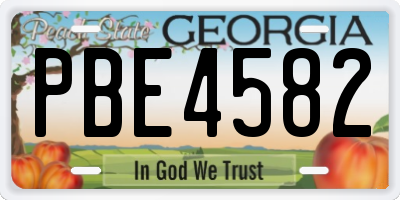 GA license plate PBE4582