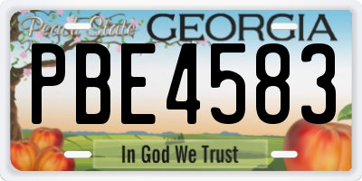 GA license plate PBE4583