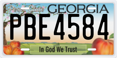 GA license plate PBE4584