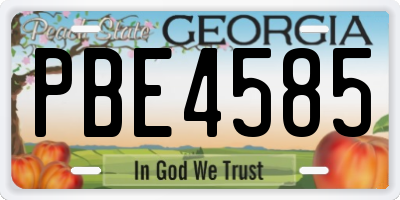 GA license plate PBE4585