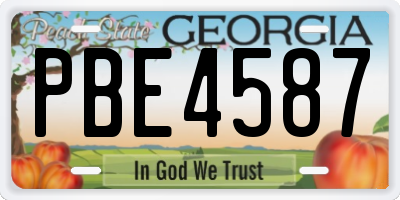 GA license plate PBE4587