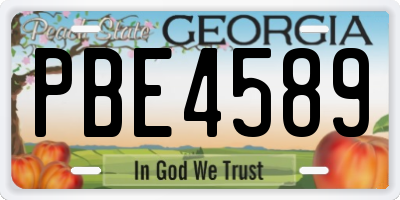 GA license plate PBE4589