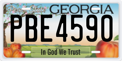 GA license plate PBE4590
