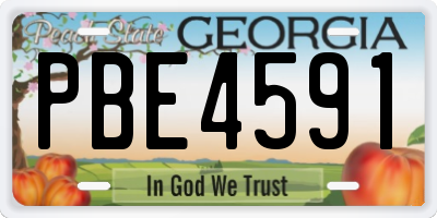 GA license plate PBE4591