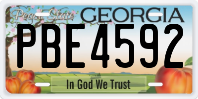 GA license plate PBE4592