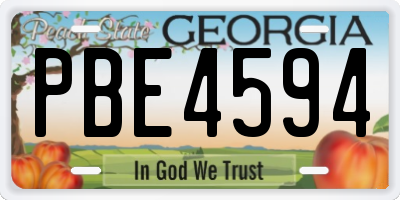 GA license plate PBE4594