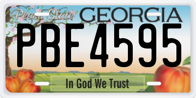 GA license plate PBE4595