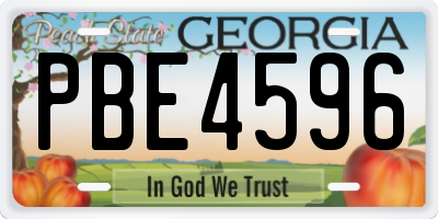 GA license plate PBE4596