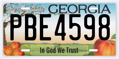 GA license plate PBE4598