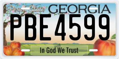 GA license plate PBE4599