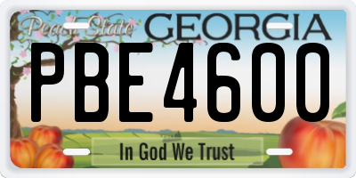 GA license plate PBE4600