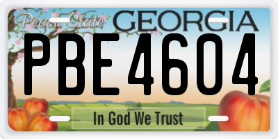 GA license plate PBE4604