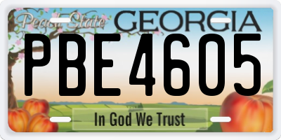GA license plate PBE4605