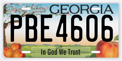 GA license plate PBE4606