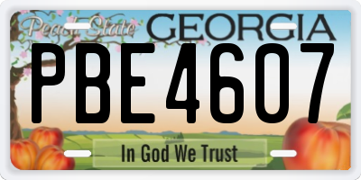 GA license plate PBE4607