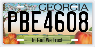 GA license plate PBE4608