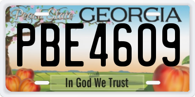GA license plate PBE4609