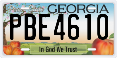 GA license plate PBE4610