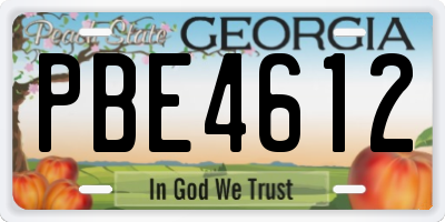 GA license plate PBE4612