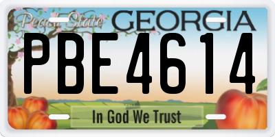 GA license plate PBE4614