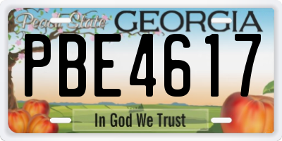 GA license plate PBE4617
